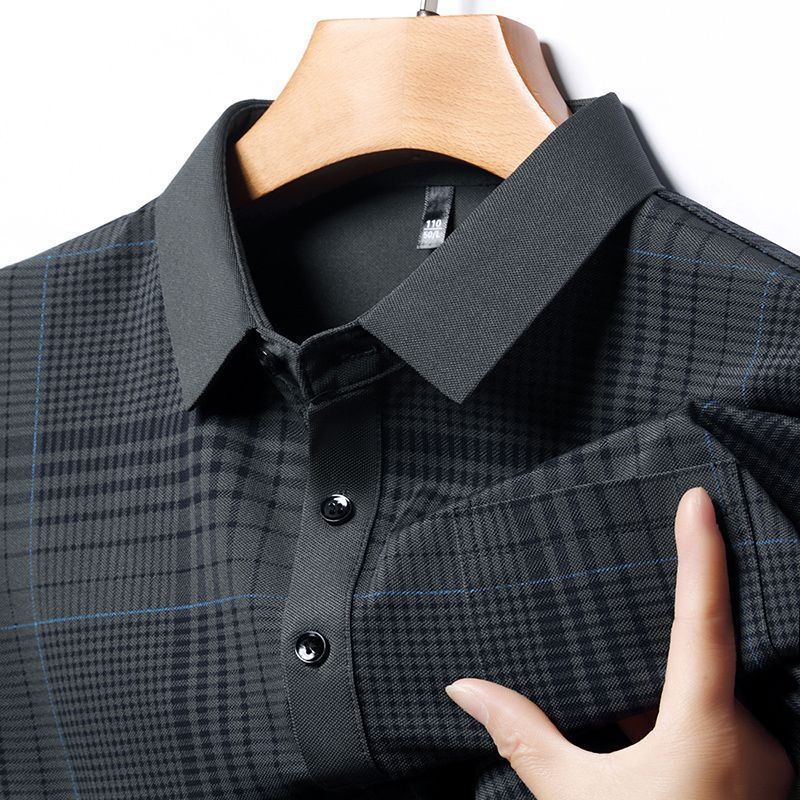 Kaos POLO Lengan Pendek Bergaris Sutra Es Pria