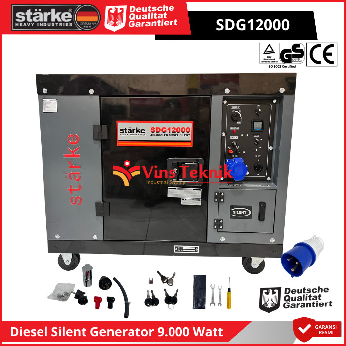 STARKE SDG12000 Mesin Genset Listrik Solar Genset Silent Diesel Generator Genset 9.000Watt SDG 12000
