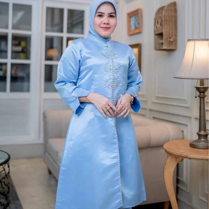 Setelan Kebaya Tunik Kurung Bridal Payet Matahari Kebaya Tunik Melayu Seragam Pesta Pernikahan 2025 