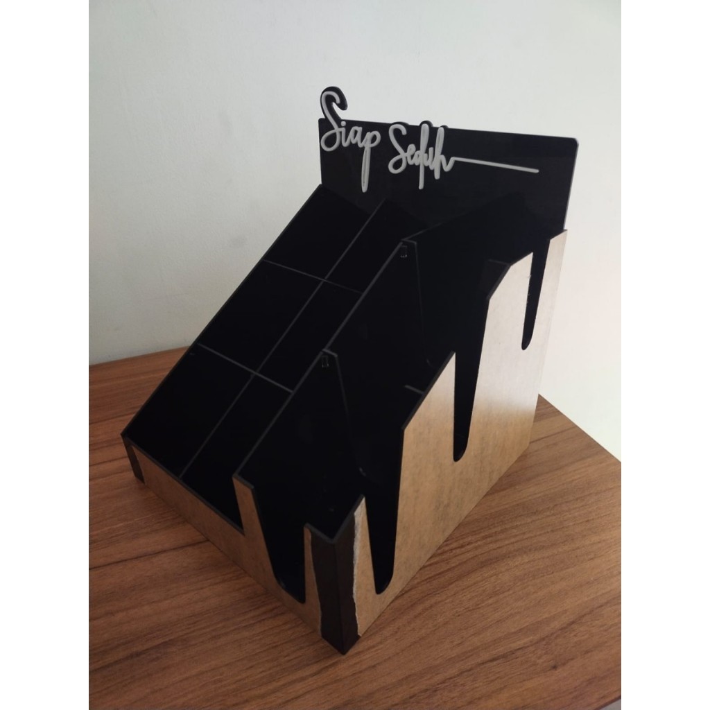 Terbaru akrilik tempat kopi//wadah kopi/display kopi sachet