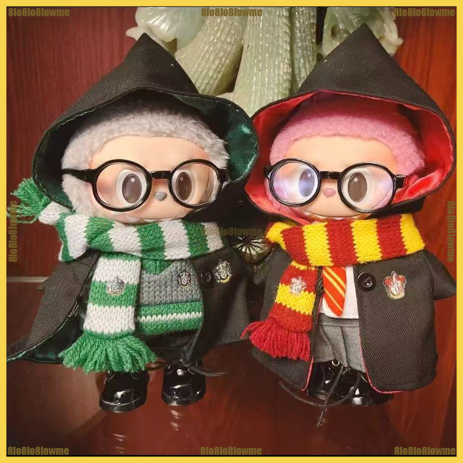 Hot Labubu Clothes School of Magic 6pcs Suit Cartoon Hogwarts Magic Cloak Scarf Uniform Set Mini Plu
