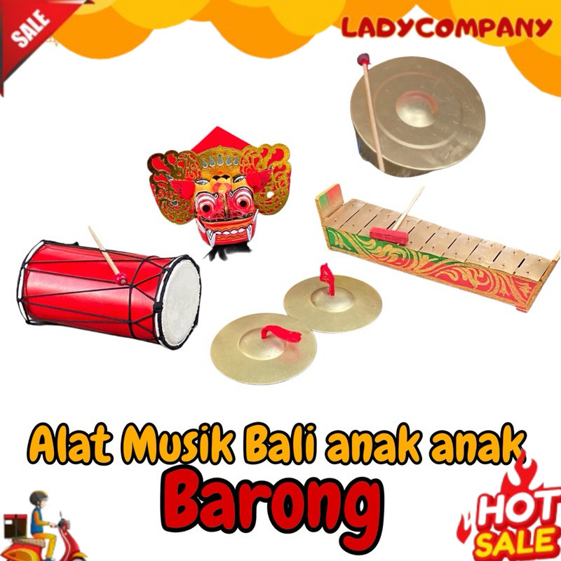 Paket Lengkap Alat Gamelan Anak - Anak + Barong - Paket Alat Musik Bali - Alat musik tradisional - G