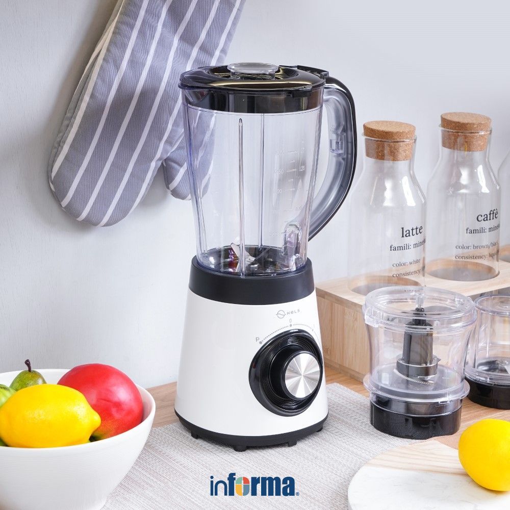 Informa Kels 1.5 ltr Davon Multi Blender 600 Watt - Hitam/Putih Mesin Juice Maker Food Grade Penghal