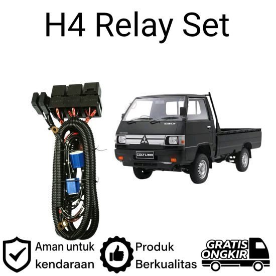 AM Relay Set Lampu Utama LED H4  Mobil Mitsubishi L300