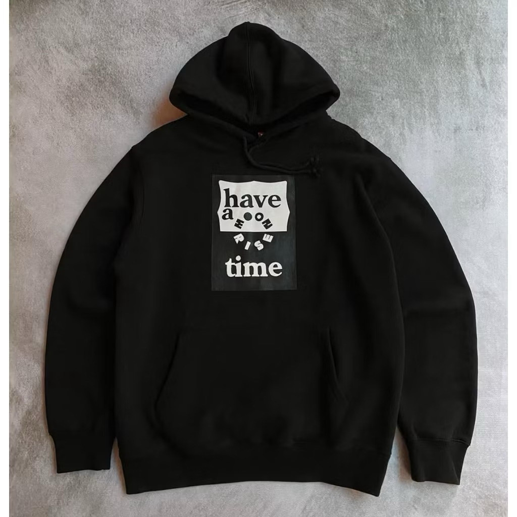 Hoodie Have A Good Time Moon Rise Black - Cotton Fleece 280gsm (M-2XL)