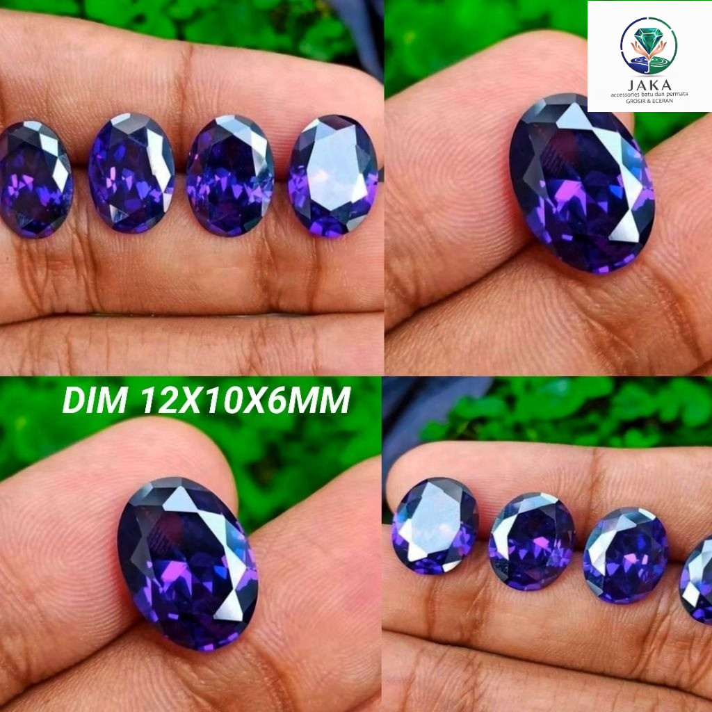 BATU CINCIN PERMATA KECUBUNG UNGU CUTTING CRSLYSTAL