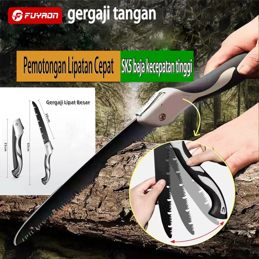 FUYAON Gergaji Lipat 300mm Gergaji Kayu Pisau Lipat Gergaji Kayu Perkakas Mata Pisau Portable Multif