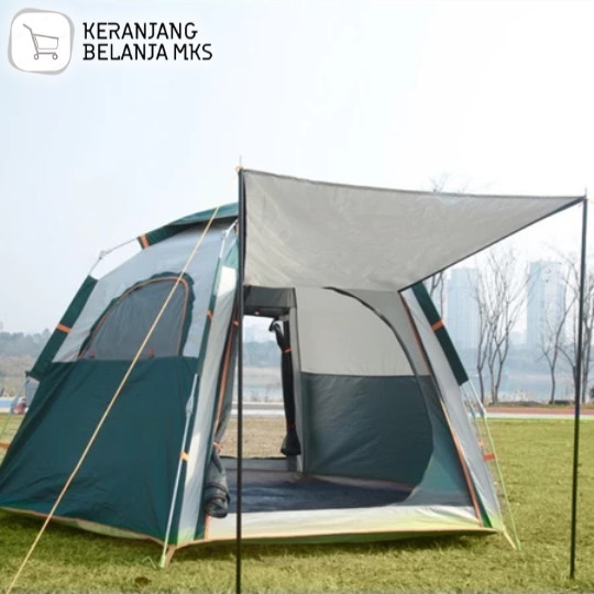 Tenda Camping Lipat Otomatis 5-8 Orang Double Layer Rainproof