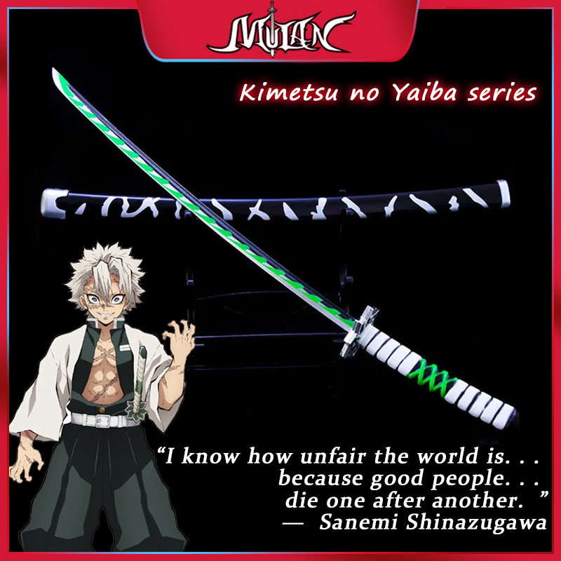 10inch Demon Salyer Shinazugawa Sanemi Nichirin Blade Metal Model with Sheath Anime Kimetsu No Yaiba