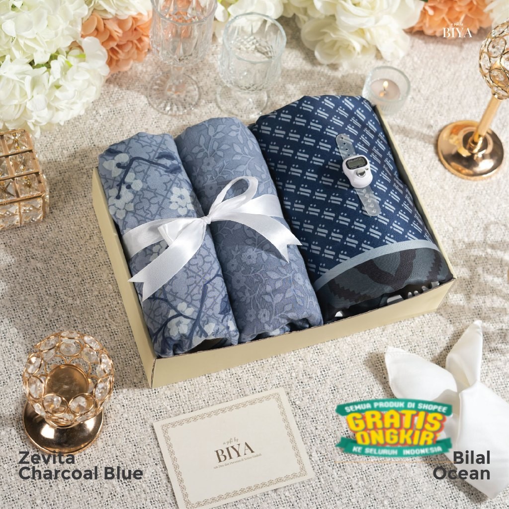 100% ORIGINAL GIFT COUPLE SET TAZBIYA MUKENA DAN SARUNG DEWASA I Hadiah Pernikahan I Paket Seserahan