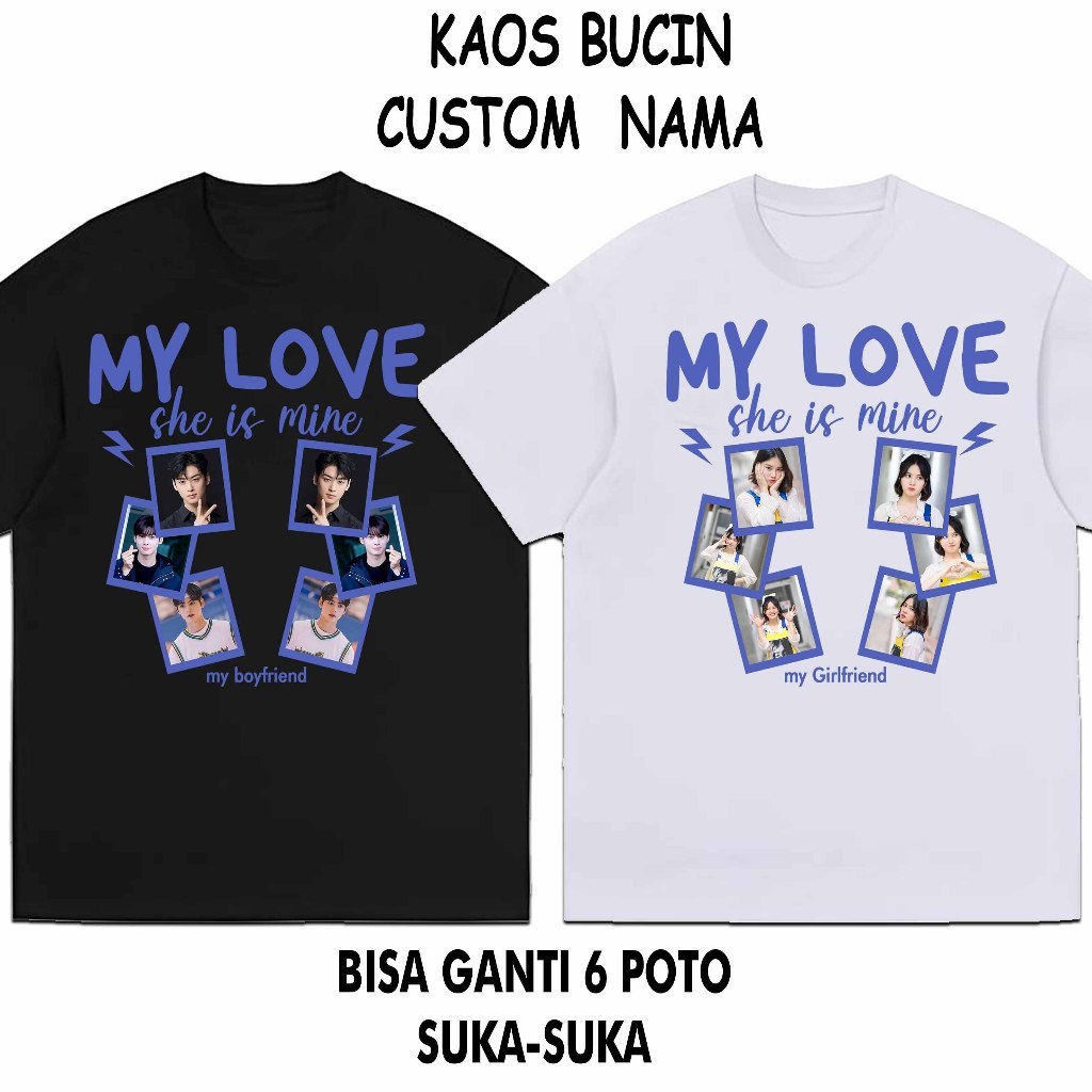 Kaos Bucin Custom "My Love" / Kaos Couple Bucin / Kaos Bucin / Kaos Couple Pasangan / Kaos Unisex