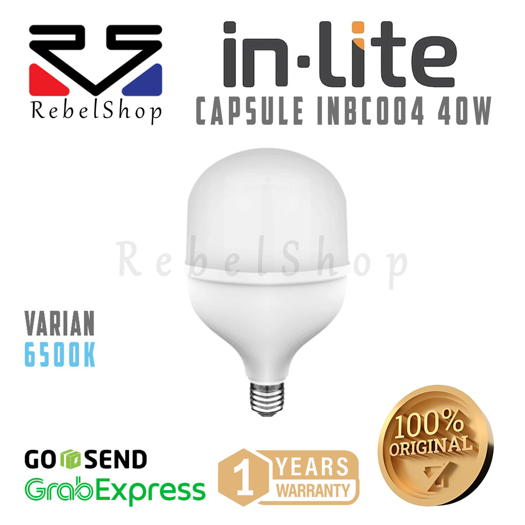 Inlite INBC004 LED Bulb Value Capsule Lampu Bohlam 40W Putih E27 - In-Lite 40 W 40Watt 40 Watt