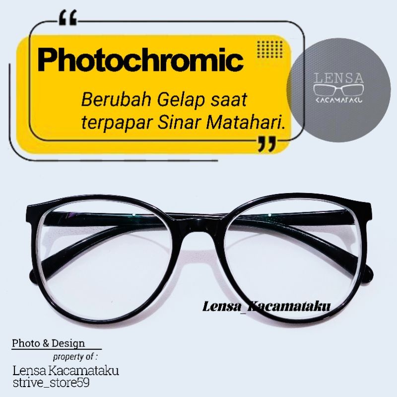 Kacamata Potocromik Minus Cylinder Wanita Pria Lensa Potocromic Kaca mata Photokromik Potochromic Kr