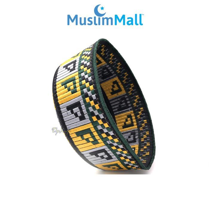 Peci Aceh The Kufi Original – Peci Khas Nusantara Premium dengan Motif Geometris Elegan - Biru - Sil