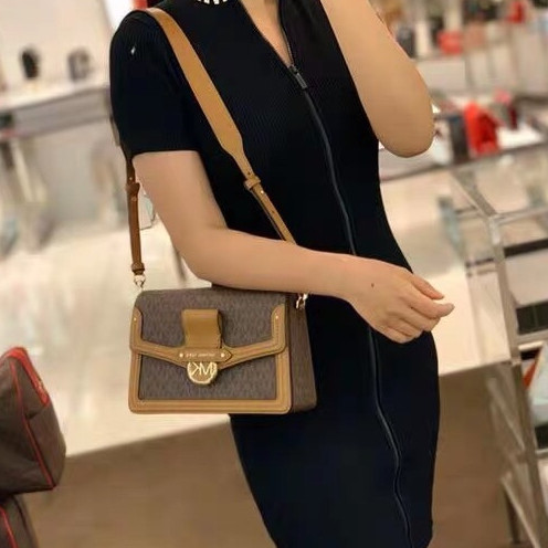 ORI Mk model baru warna campuran Jessie tas bahu tunggal Wine God, tas wanita dengan tutup elegan