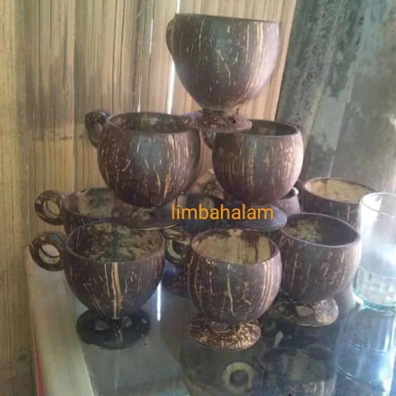 GROSIR Gelas/cangkir kopi/teh batok kelapa tua (SD) Unik natural jadul