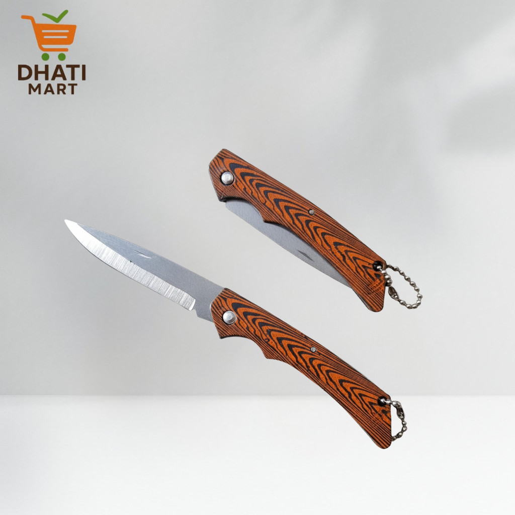 Pisau Lipat Motif Kayu Survival Kit Maskulin Untuk Pria Outdoor