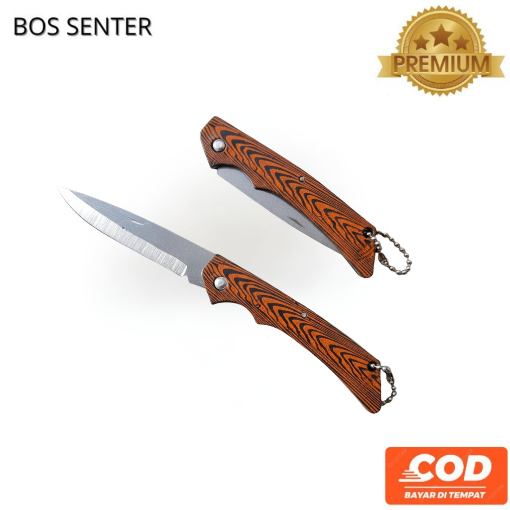 Pisau Lipat Kayu Survival Kit Gaya Tradisional Modern Outdoor