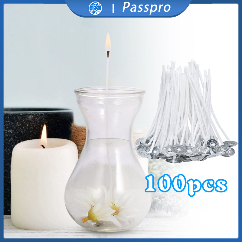 100pcs Sumbu Lilin Aromaterapi 10/15cm Sumbu Lilin Katun Wick Friendly