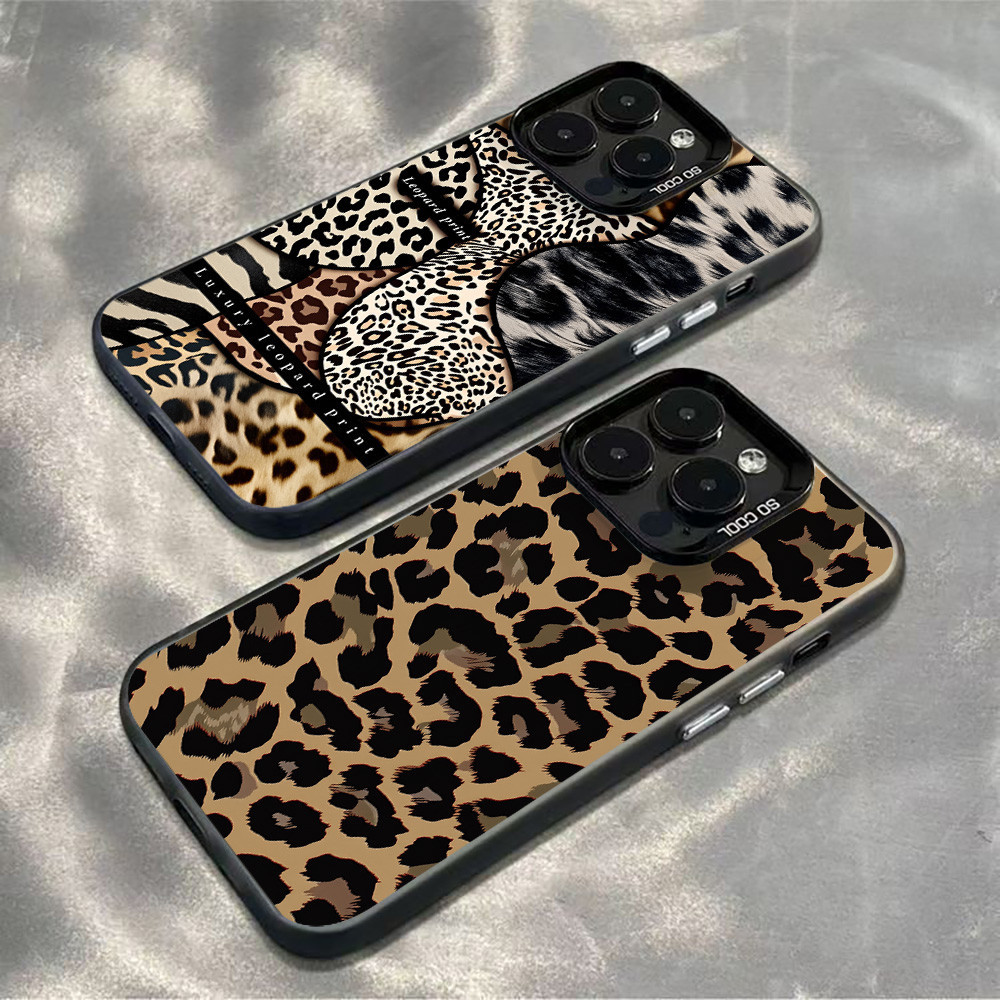 Motif Macan Tutul Case Hp Untuk IPhone 11 12 13 14 15 16 Pro Max XR X XS Max 6 7 8 Plus XR XS Max X 