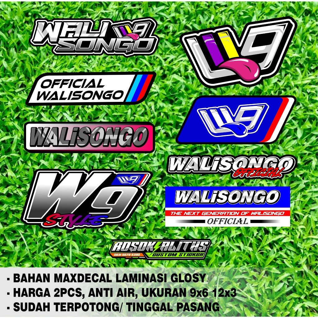 Stiker W9 Style 9pcs, Stiker Walisongo Terbaru, Stiker Gl W9 Style