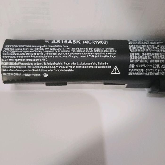 Baterai Acer AS16A5K Acer Aspire E5-475 Acer Aspire E5-575 Acer Aspire ES1-432 Acer Aspire E5-476G A