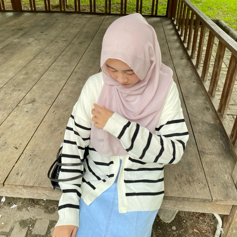 ASMARA Luna Oversize Cardigan | Cardigan Rajut | Cardigan Stripe | Cardigan Cewek | Baju Rajut | Baj