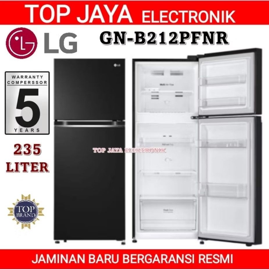 KULKAS LG 2 PINTU GN-B212PFNR/LEMARI ES 2 PINTU LG/LEMARI ES LG 2 PINTU TANPA BUNGA ES