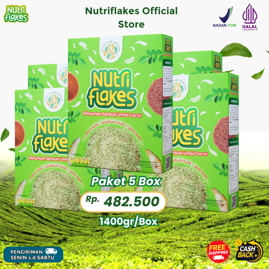 Nutriflakes 5 Box Sereal Obat Pereda Asam Lambung Original