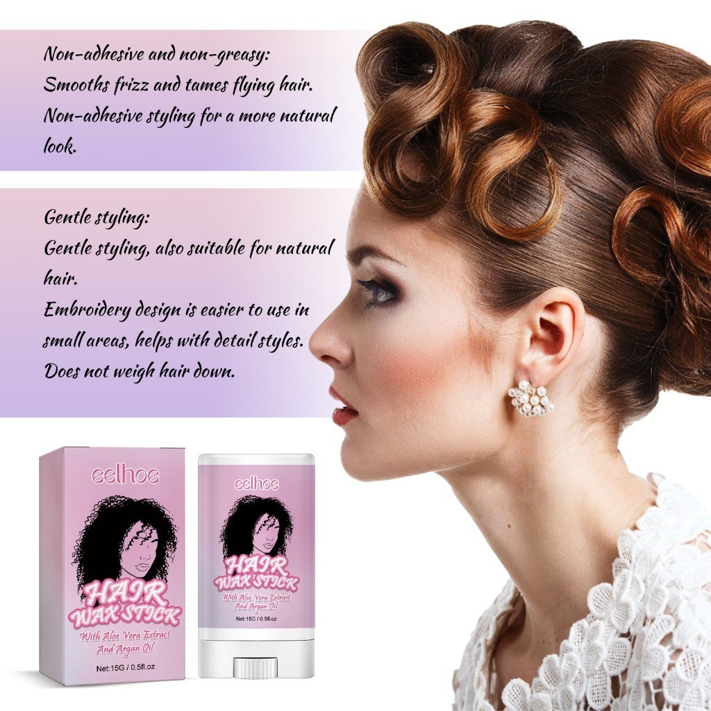 EELHOE Hair Wax Stick Cream 15g Strong Firm Hold Styling Hair Frizz Keriting Rambut Manual Gel Rambu