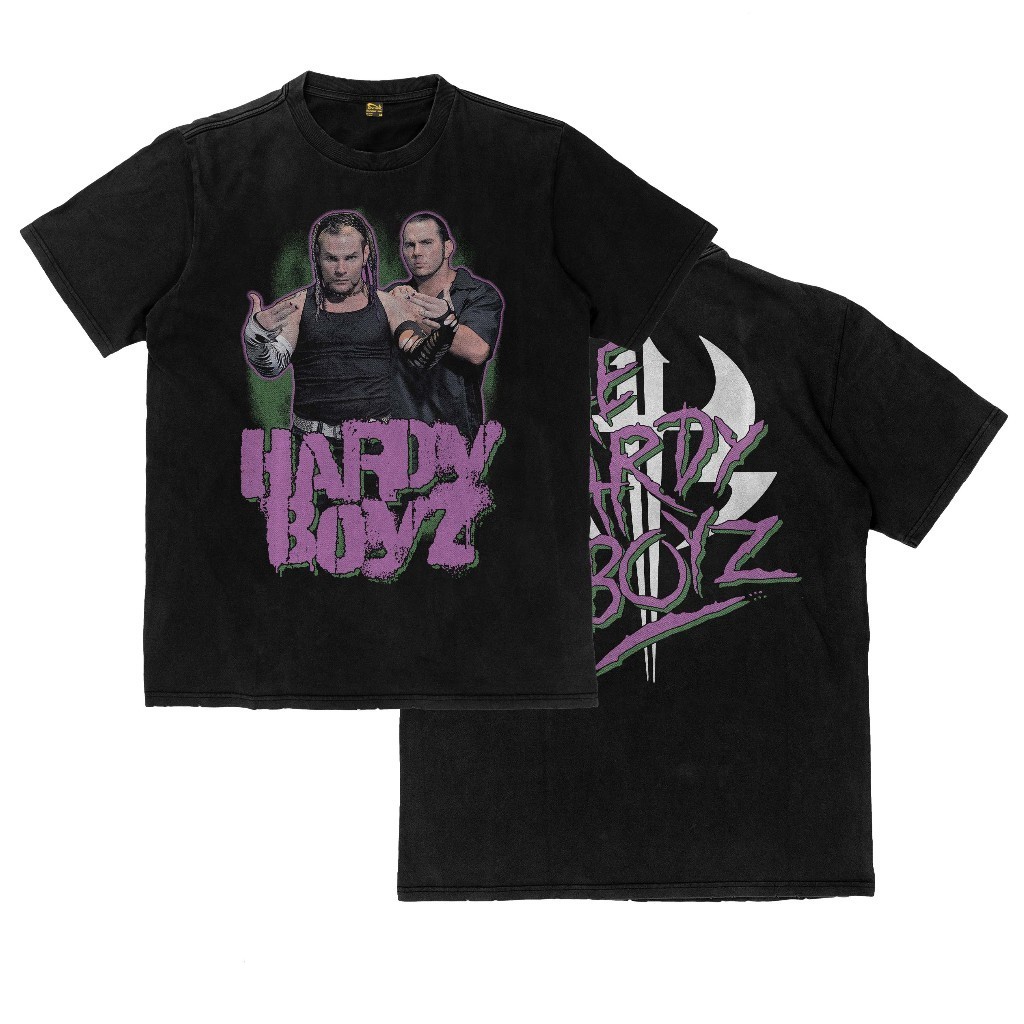 Kaos Hardy Boyz Matt Hardy Jeff Hardy WWE WWF TNA Katun DTF Premium Pakaian Unisex