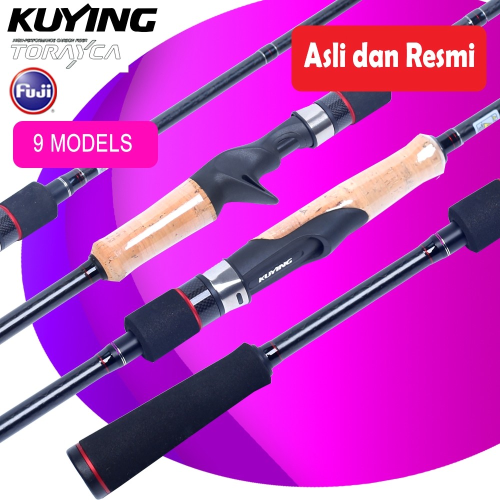 KUYING RAINFOREST Joran Pancing Baitcasting Spinning Fishing Rod 190-255cm 5-20LB Karbon L ML MH M