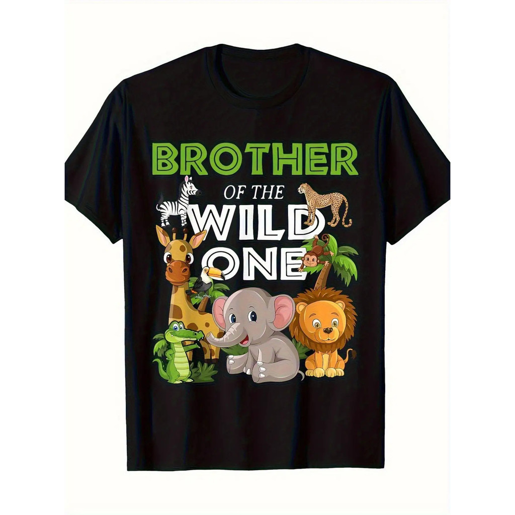 Kaos Safari Katun Pria Lokal S Brother Of The Wildebeest Kaos Grafis Dengan Jerapah Gajah Ju Kaos Sa