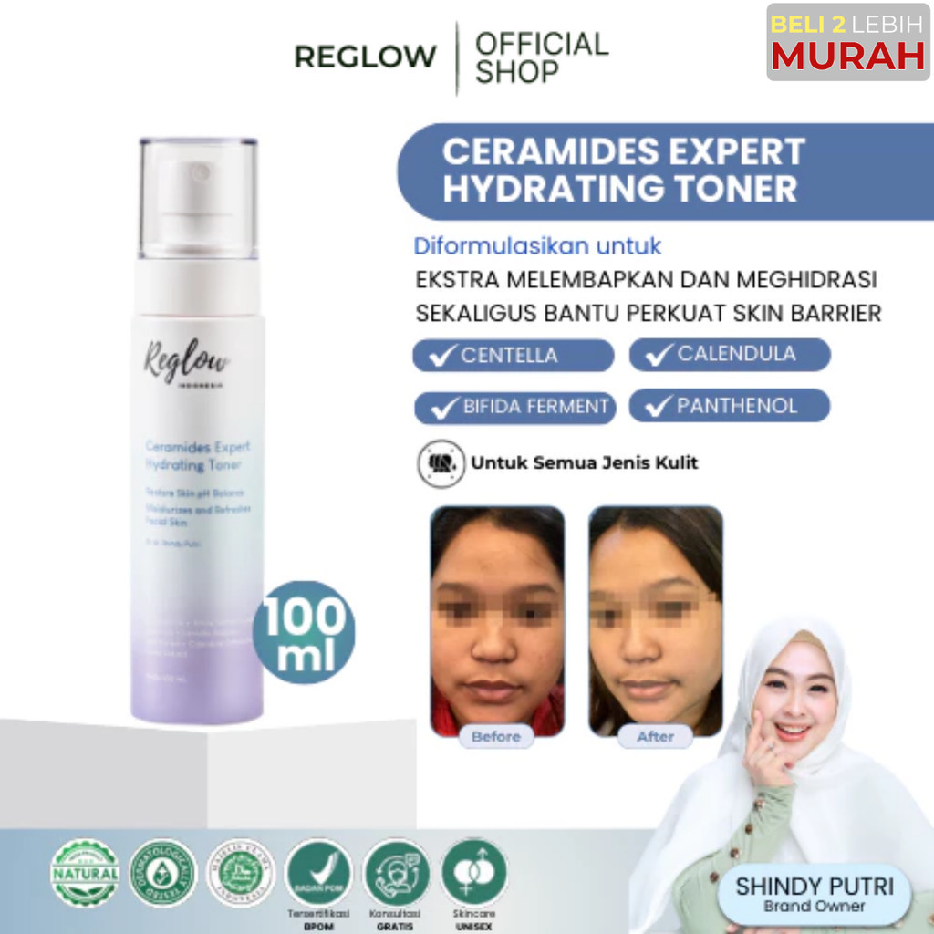 Reglow Skincare Ceramides Toner Wajah Berjerawat Dan Sensitif Pelembab Pembersih Muka Berminyak