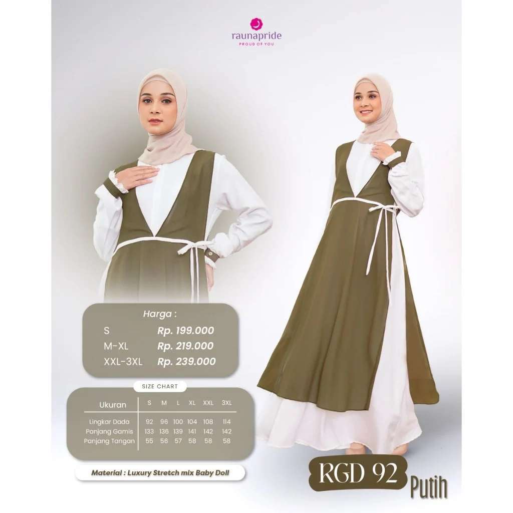 GAMIS DEWASA RAUNA RGD 92 PUTIH