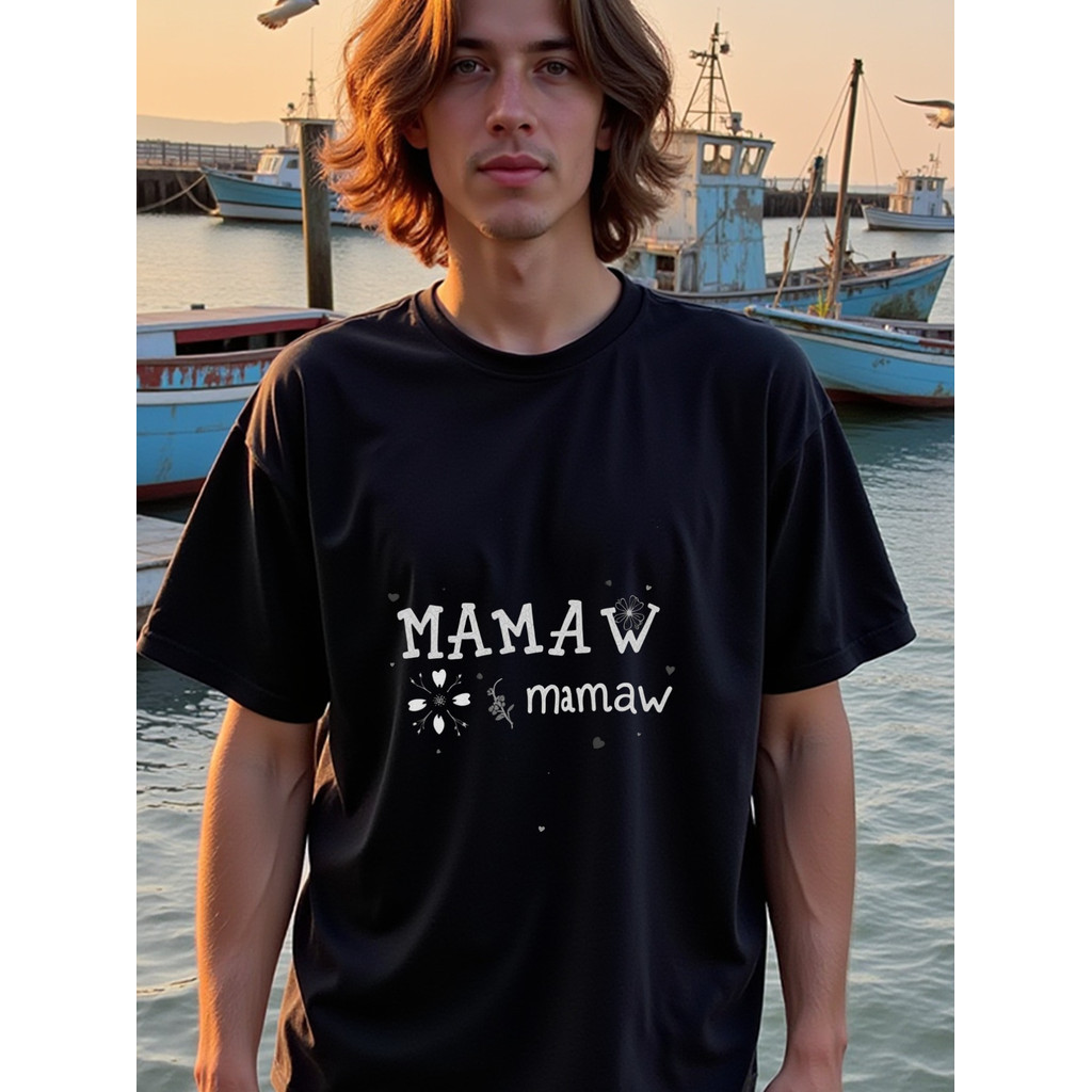 Kaos Grafis Pria Klasik Sejati, Gambar Bunga Ibu Retro - Hadiah Sempurna untuk Nenek, Kaos Gym Lenga