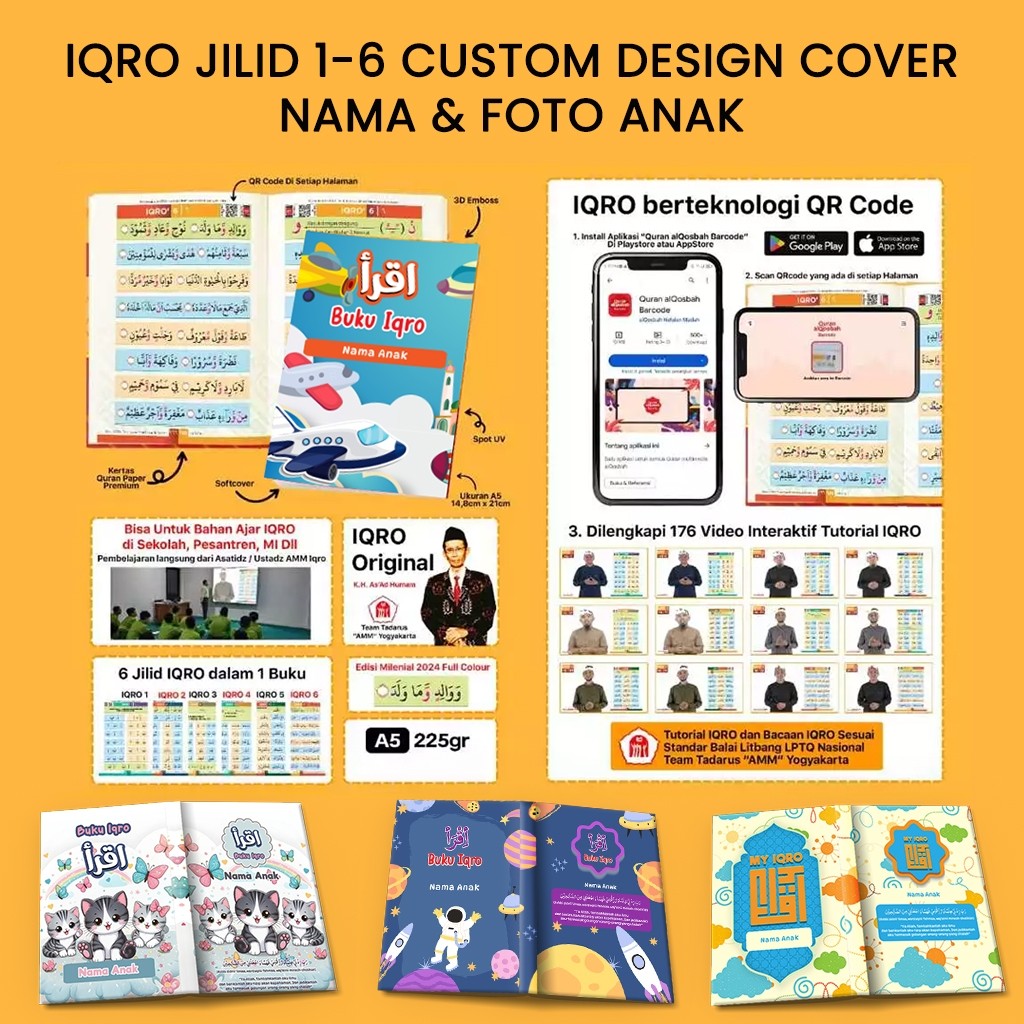 Iqro Custom Tulis Nama Desain Cover Iqro Warna Custom Hard Cover Dan Soft Cover