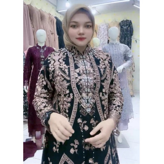 PROMO BIGSALE zirafashion97 - Gamis Maudy muslim Full Brukat New Motif Two in one