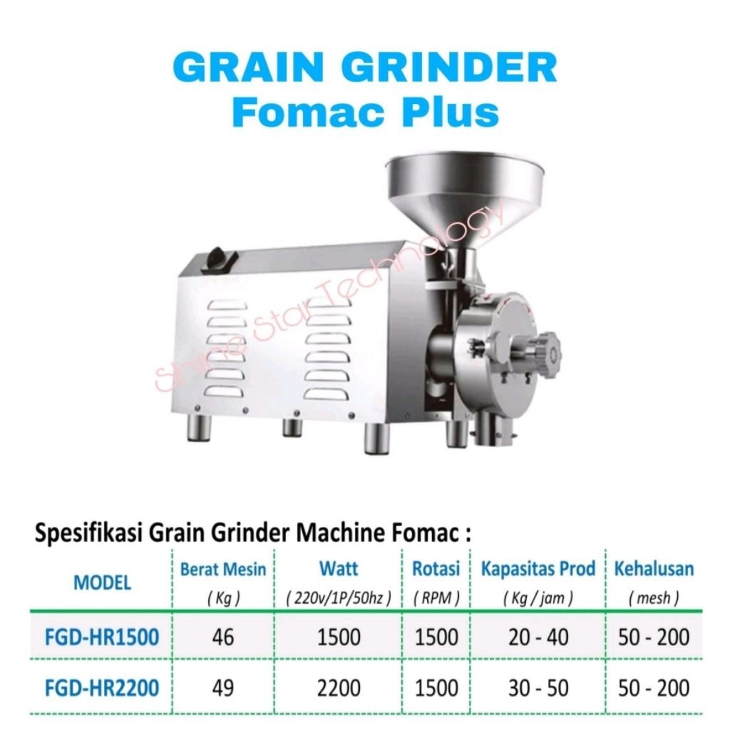 Fomac+ Grain Grinder Machine FGD-HR1500 & FGD-HR2200 Mesin Grinder Penepung