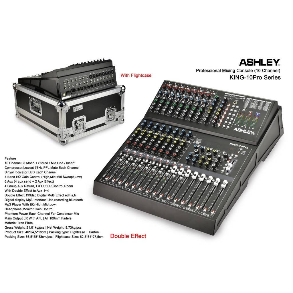 MIXER AUDIO ASHLEY KING 10 PRO KING10PRO KING 10PRO DOUBLE EFFECT