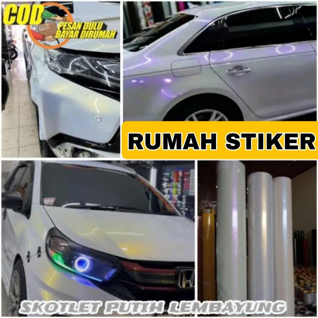 Skotlet Mobil putih lembayung Lebar 150cm setiker skotlet mutiara lembayung biru setiker mobil putih