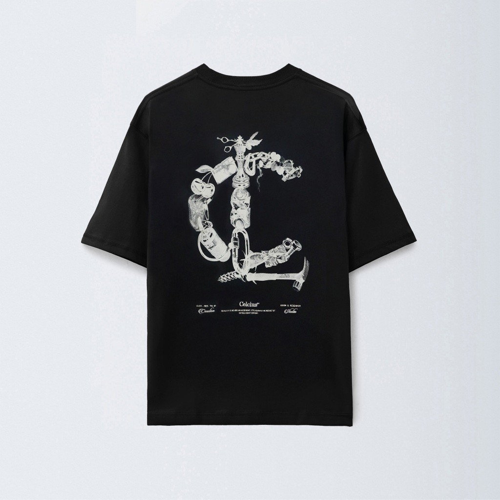 CELCIUS X -Ray T-shirt Oversize LIN001479CC Hitam T-shirt Pria