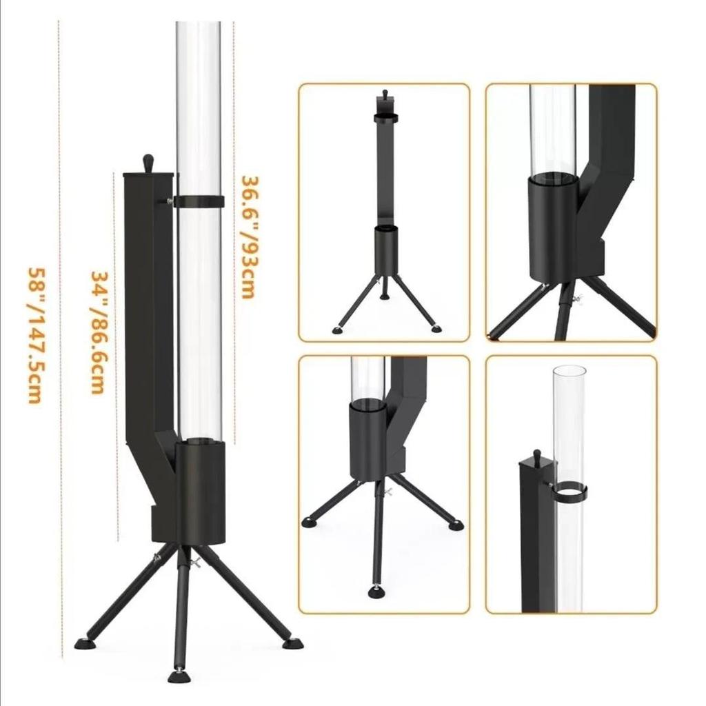 Vertical WoodBurning Rocket Tube Stove Patio Heating Stove Outdoor Camping Heating Stove Fire Pellet