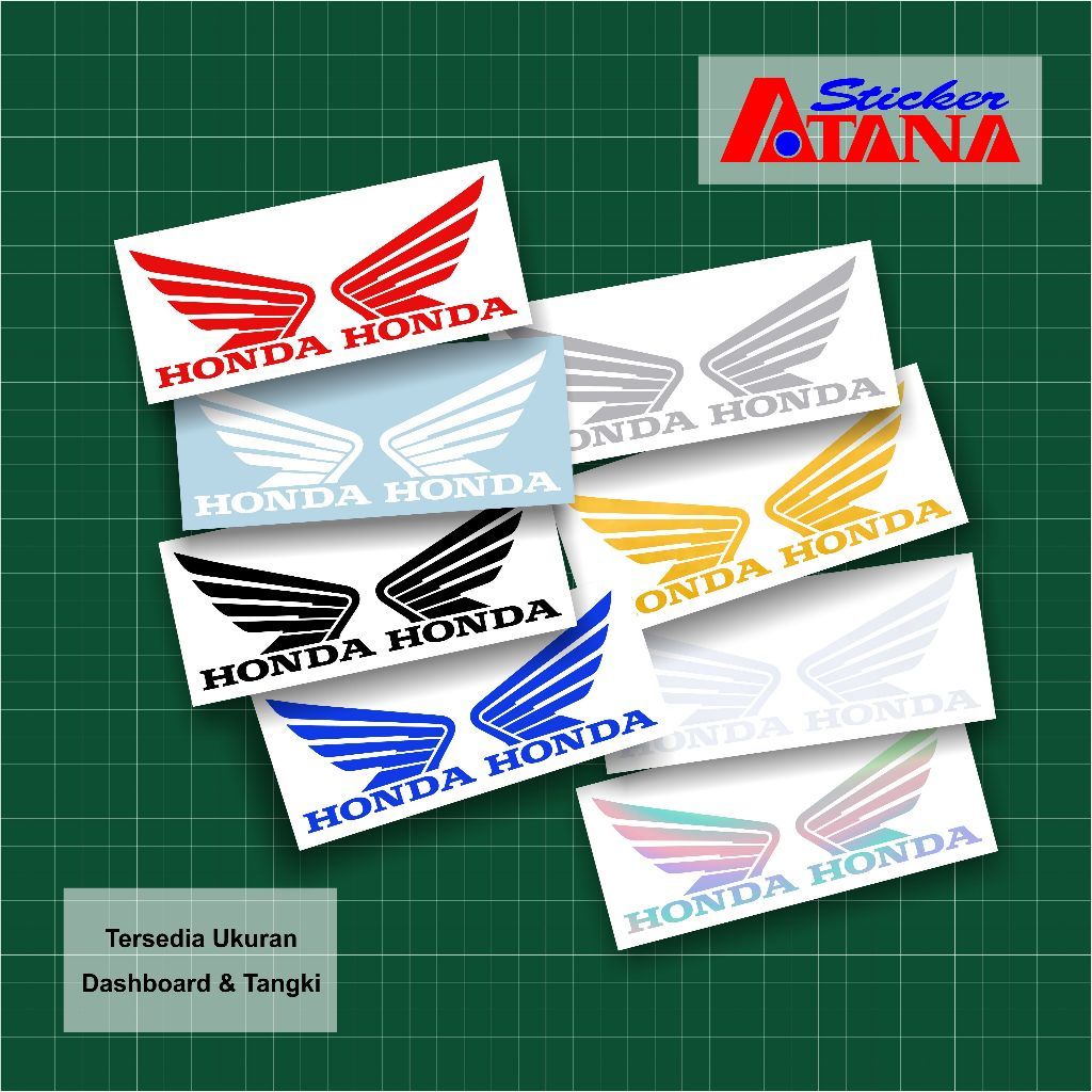 Stiker Cutting Honda Sayap Wing Wings Isi 2 Kanan Kiri Emblem Logo Bebek Besar Kecil AHM AHASS Decal