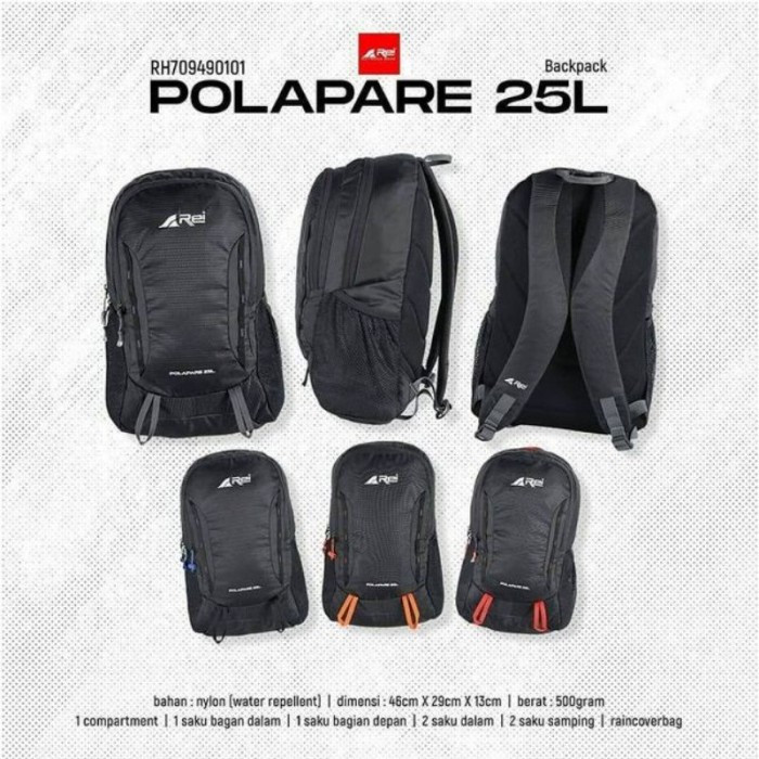 Tas Ransel Arei Polapare 25L Daypack Sekolah Dan Aktifitas Harian Arei Outdoorgear