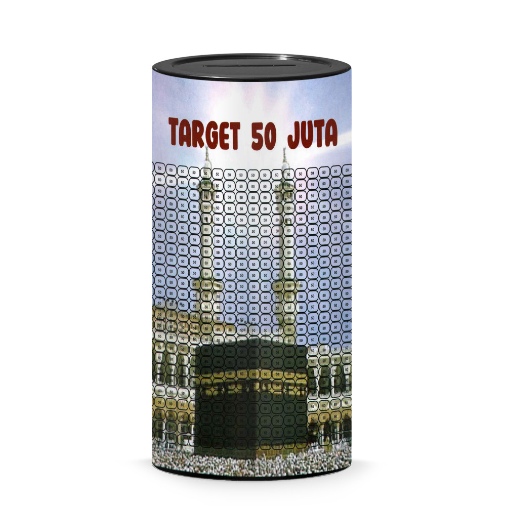 Tecnic_Capital Celengan Target 50 Juta Karakter Doraemon Spogebob Buka Tutup Plastik Size L Permanen