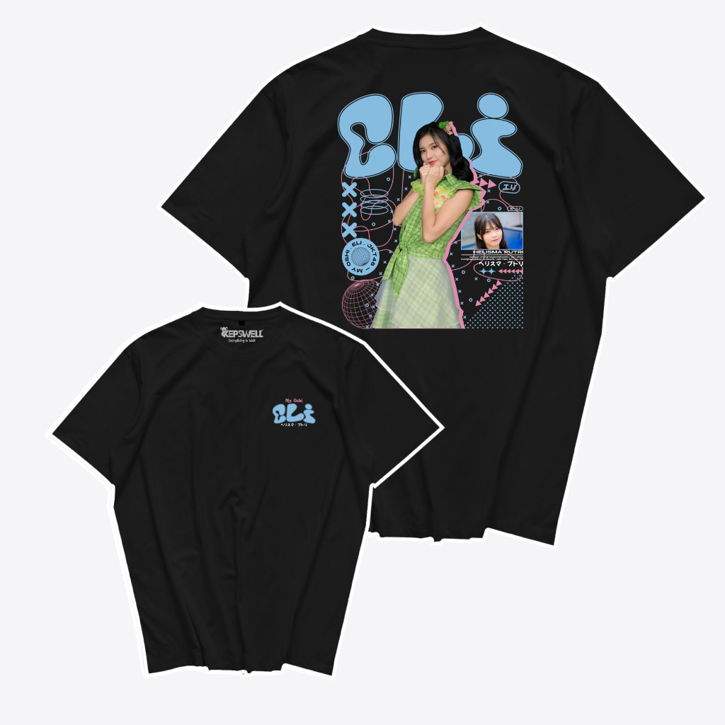 Kepswell  - Kaos My Oshi Eli JKT48 Grafiti - Baju T-Shirt Viral Combed  Pria Unisex