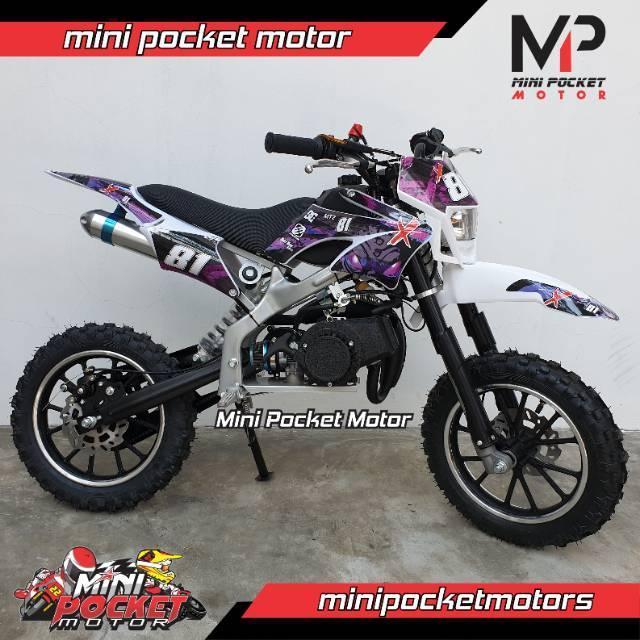 New Motor Mini Trail Mt2A Trail Mini Led X81 50Cc Mesin Tarik Matic