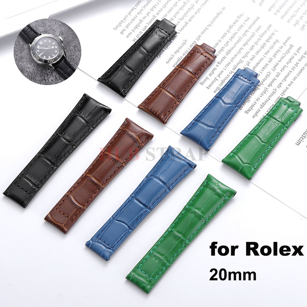 Watband for Rolex SUBMARINER Water Ghost DAYTONA GMT Cowhide Grain Calfskin Men Women Waterproof Str