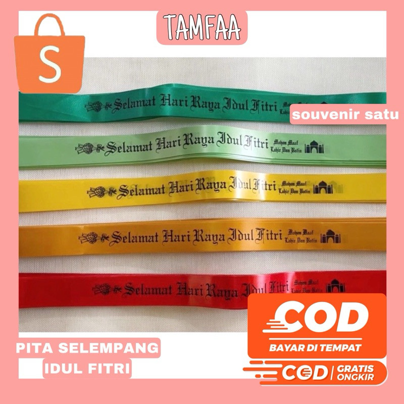 MURAH (10PCS) Pita selempang idul fitri parcel pita lebaran selempang lebaran untuk parcel
